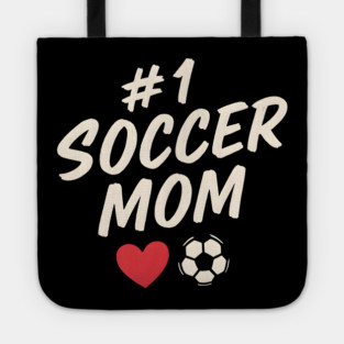 #1 Soccer Mom Heart Soccer Ball Graphic Gift Tote