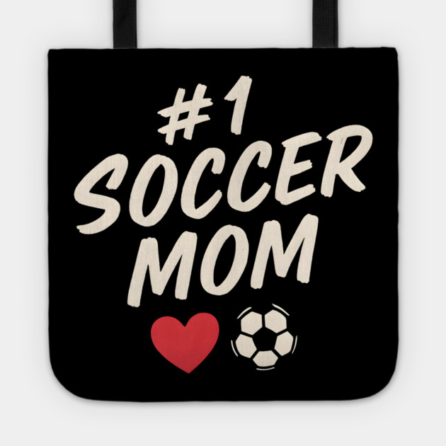 #1 Soccer Mom Heart Soccer Ball Graphic Gift Tote by MakerMind8.2