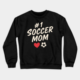 #1 Soccer Mom Heart Soccer Ball Graphic Gift Crewneck Sweatshirt