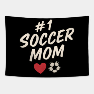 #1 Soccer Mom Heart Soccer Ball Graphic Gift Tapestry