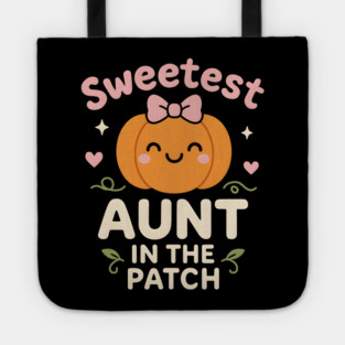 Sweetest Aunt in the Patch Cute Pumpkin Fall Graphic Gift Tote