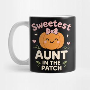 Sweetest Aunt in the Patch Cute Pumpkin Fall Graphic Gift Mug