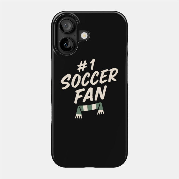 #1 Soccer Fan Football Scarf Graphic Gift for Sports Lovers Phone Case by MakerMind8.2