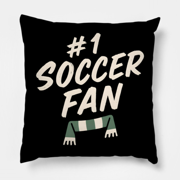 #1 Soccer Fan Football Scarf Graphic Gift for Sports Lovers Pillow by MakerMind8.2