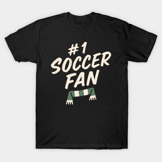 #1 Soccer Fan Football Scarf Graphic Gift for Sports Lovers T-Shirt by MakerMind8.2