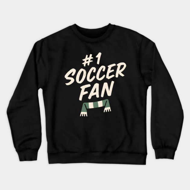 #1 Soccer Fan Football Scarf Graphic Gift for Sports Lovers Crewneck Sweatshirt by MakerMind8.2