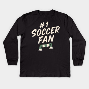 #1 Soccer Fan Football Scarf Graphic Gift for Sports Lovers Kids Long Sleeve T-Shirt