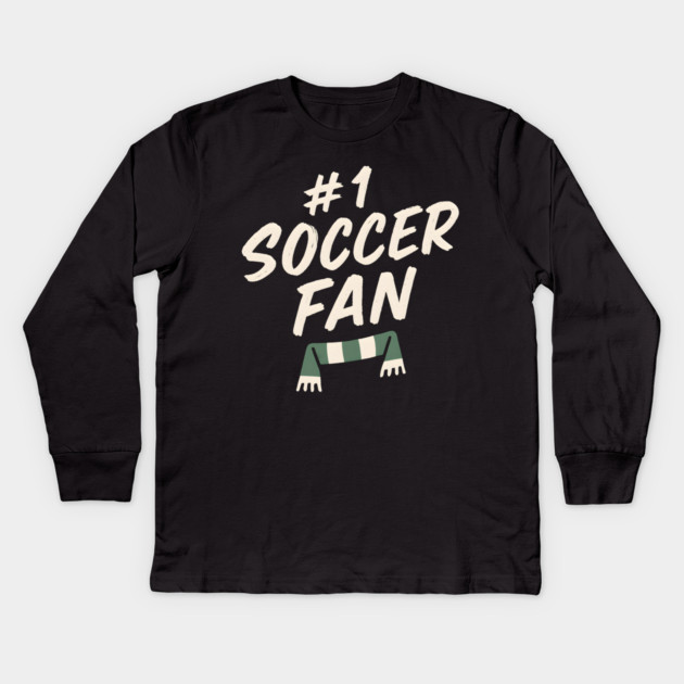 #1 Soccer Fan Football Scarf Graphic Gift for Sports Lovers Kids Long Sleeve T-Shirt by MakerMind8.2