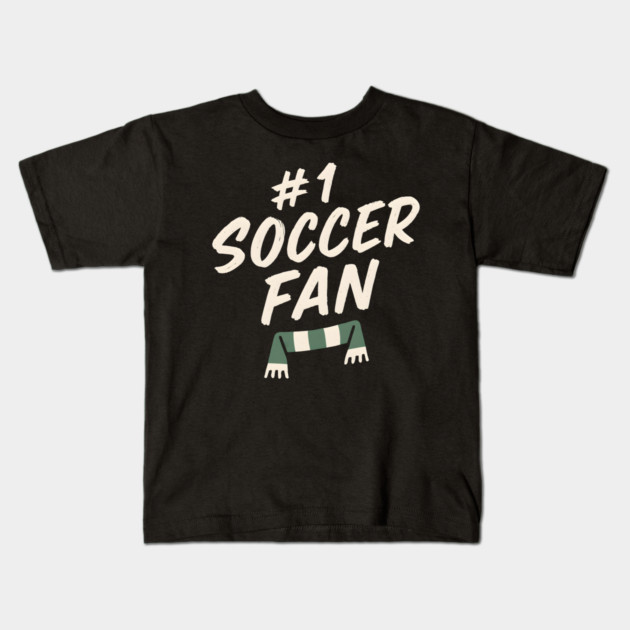 #1 Soccer Fan Football Scarf Graphic Gift for Sports Lovers Kids T-Shirt by MakerMind8.2