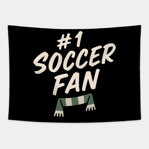 #1 Soccer Fan Football Scarf Graphic Gift for Sports Lovers Tapestry by MakerMind8.2