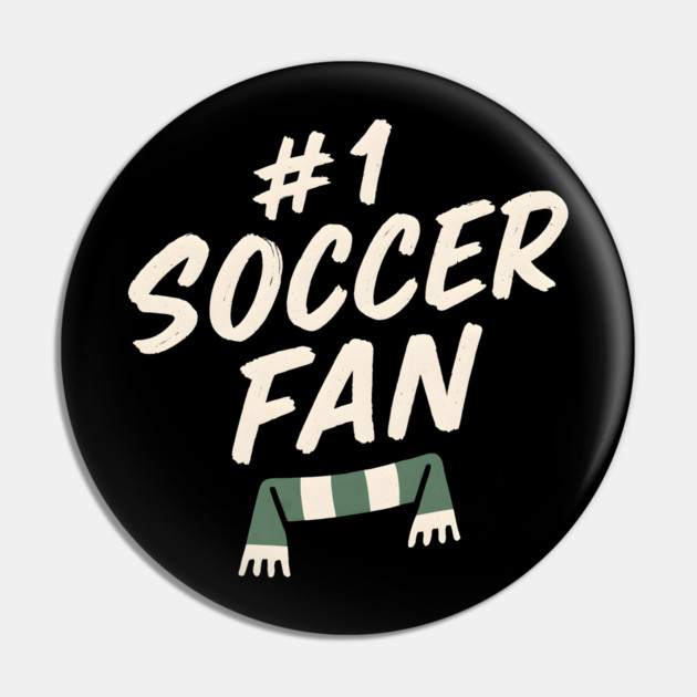 #1 Soccer Fan Football Scarf Graphic Gift for Sports Lovers Pin by MakerMind8.2
