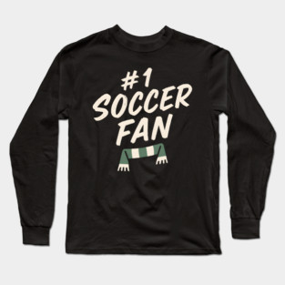 #1 Soccer Fan Football Scarf Graphic Gift for Sports Lovers Long Sleeve T-Shirt
