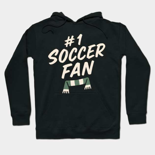 #1 Soccer Fan Football Scarf Graphic Gift for Sports Lovers Hoodie by MakerMind8.2