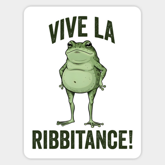 Vive La Ribbitance! Frogs resisting ICE in Portland, United we Ribbit Magnet by Luxinda