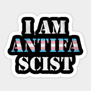 I Am Anti Fascist Transgender Pride Flag Political Equality Activism Sticker