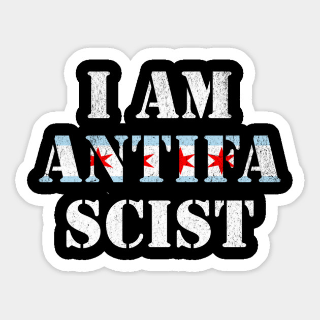 I Am Anti Fascist Chicago Flag Political Activism Magnet by Yesteeyear