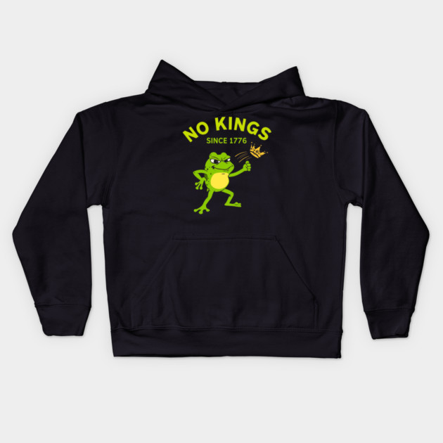 No-Kings Kids Hoodie by Creatifly Graphic Tees