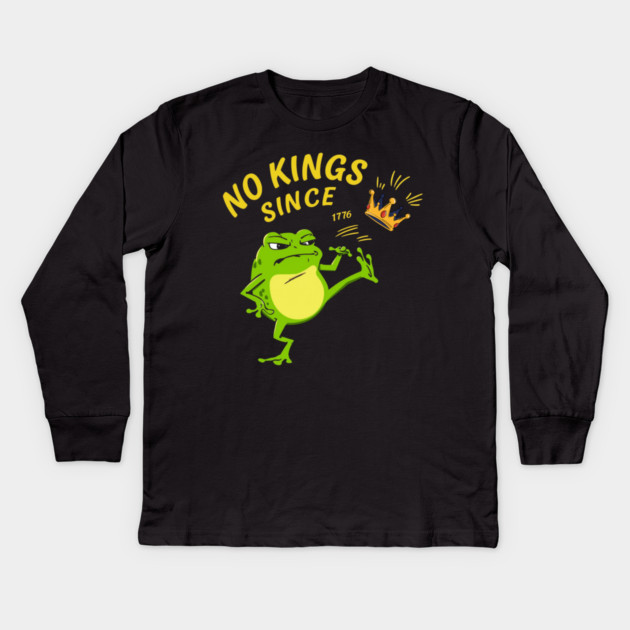 No-Kings Kids Long Sleeve T-Shirt by Creatifly Graphic Tees