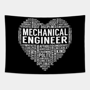 Mechanical Engineer Heart Tapestry