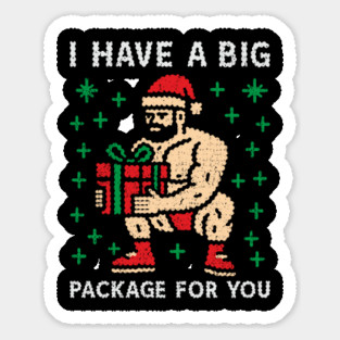 I Have a Big Package Naughty Gay Santa Sticker