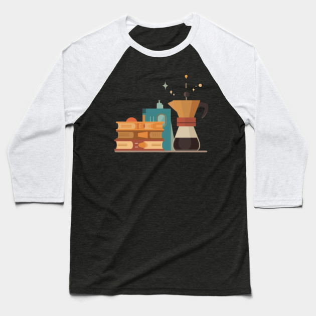 Paperbacks and Pour Over books coffee Baseball T-Shirt by SR8891