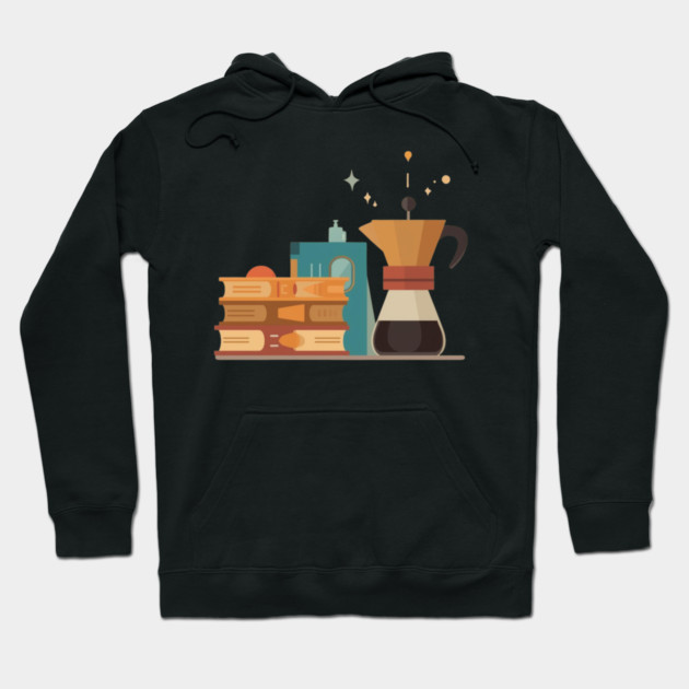 Paperbacks and Pour Over books coffee Hoodie by SR8891