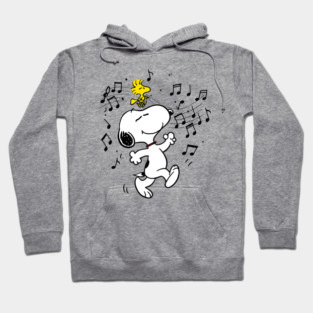 Dancing Snoopy and Woodstock Music Vibes Hoodie