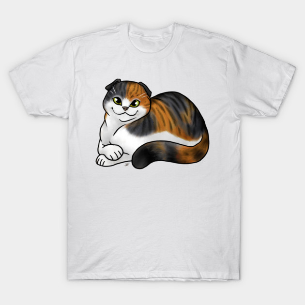 Cat - Scottish Fold Shorthair - Calico T-Shirt by Jen's Dogs Custom Gifts and Designs