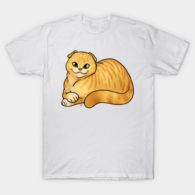 Cat - Scottish Fold Shorthair - Orange Tabby T-Shirt by Jen's Dogs Custom Gifts and Designs