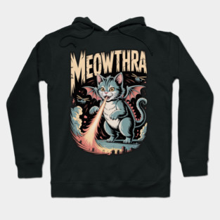 Meowthra – Retro Kaiju Cat Parody and Funny Monster Art Hoodie