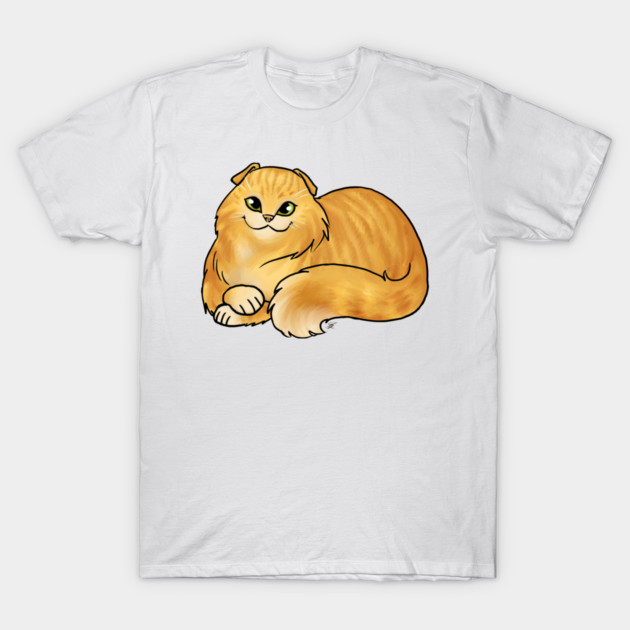 Cat - Scottish Fold Longhair - Orange Tabby T-Shirt by Jen's Dogs Custom Gifts and Designs