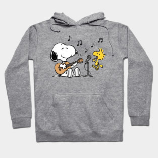 Snoopy and Woodstock playing music Hoodie