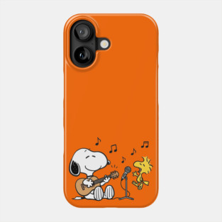 Snoopy and Woodstock playing music Phone Case