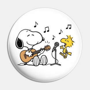 Snoopy and Woodstock playing music Pin