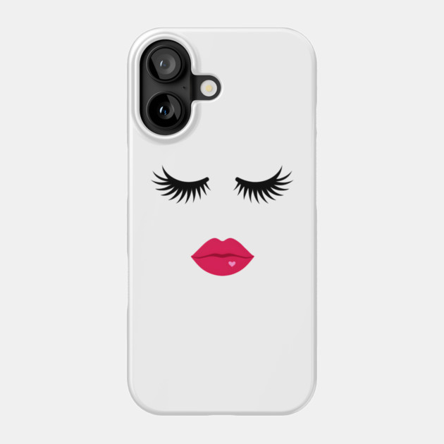 Minimalist Eyelash & Lips Face Phone Case by norhando