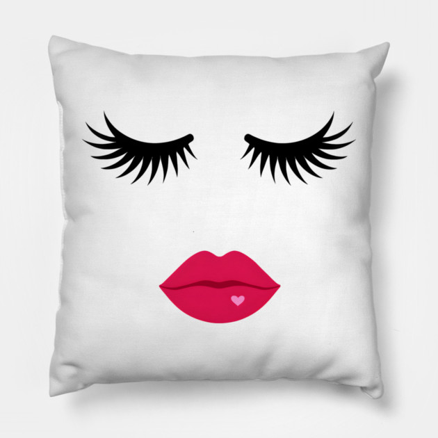 Minimalist Eyelash & Lips Face Pillow by norhando