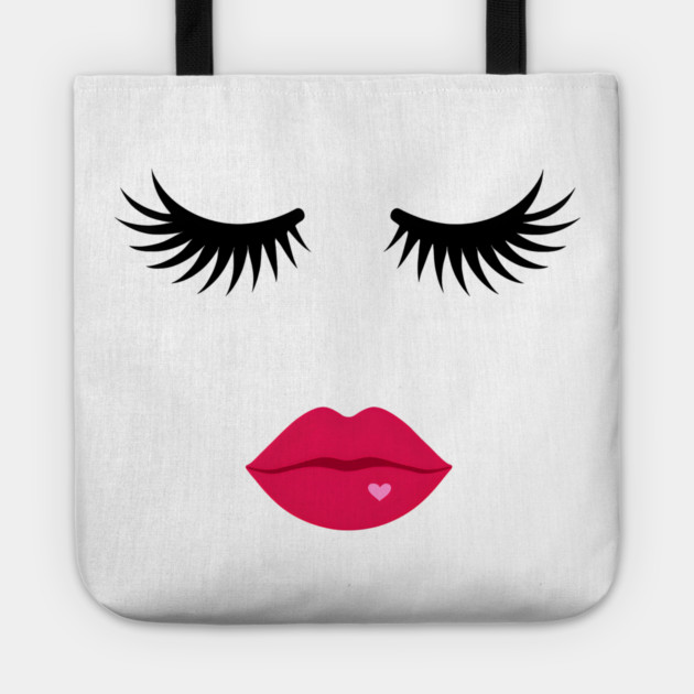 Minimalist Eyelash & Lips Face Tote by norhando