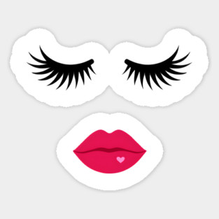 Minimalist Eyelash & Lips Face Sticker