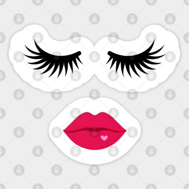 Minimalist Eyelash & Lips Face Sticker by norhando