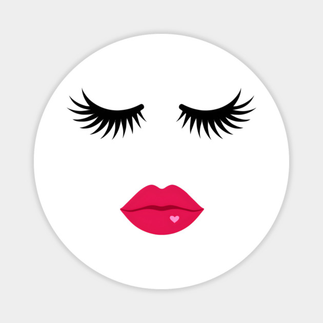 Minimalist Eyelash & Lips Face Magnet by norhando