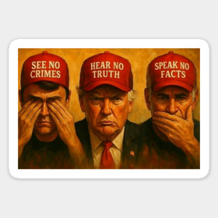 MAGA See No Crimes Hear No Truth Speak No Facts Magnet