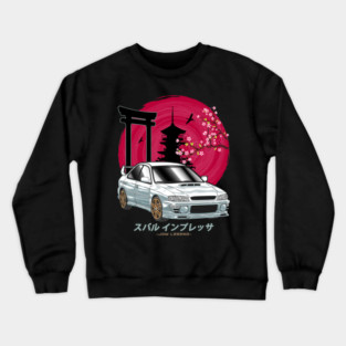 White Subie  Impreza WRX JDM Legend – Sakura Spirit Crewneck Sweatshirt