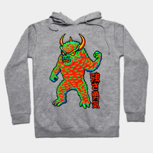 Strength and Courage – Japanese Kanji Monster Art Hoodie