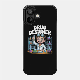 Drug Designer – Retro Mad Scientist Kid in Chemistry Lab Phone Case
