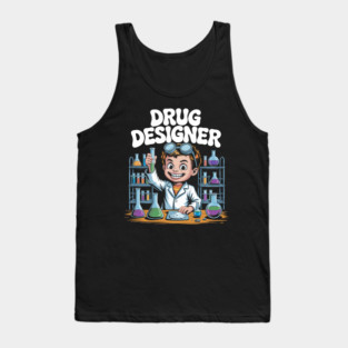 Drug Designer – Retro Mad Scientist Kid in Chemistry Lab Tank Top