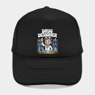 Drug Designer – Retro Mad Scientist Kid in Chemistry Lab Hat