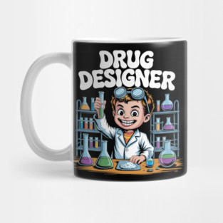 Drug Designer – Retro Mad Scientist Kid in Chemistry Lab Mug