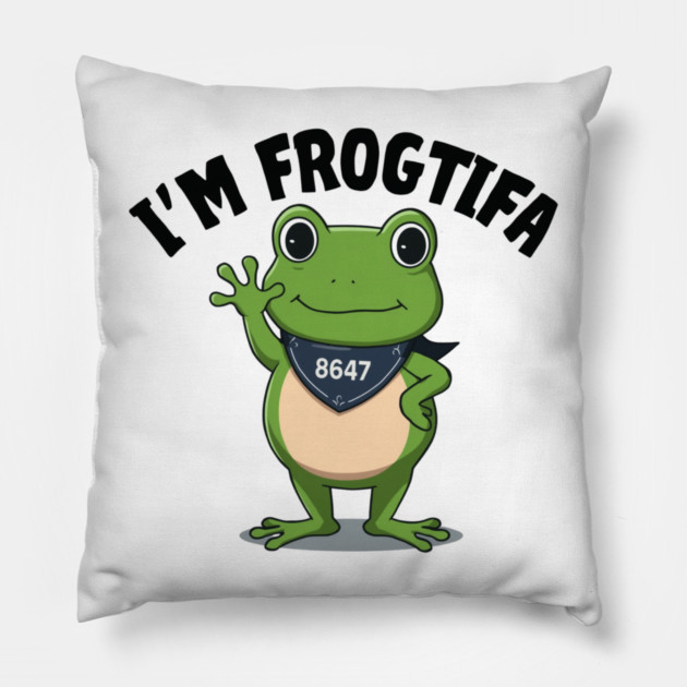 Portland-Frog Pillow by Creatifly Graphic Tees