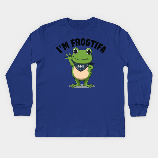 Portland-Frog Kids Long Sleeve T-Shirt by Creatifly Graphic Tees