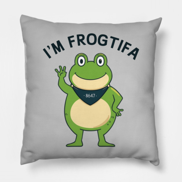 Portland-Frog Pillow by Creatifly Graphic Tees
